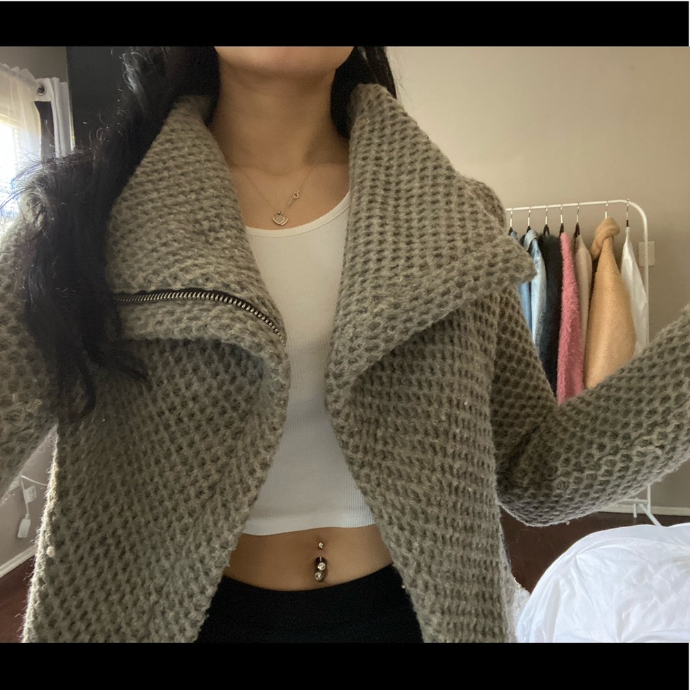 IRO gray knit outerwear